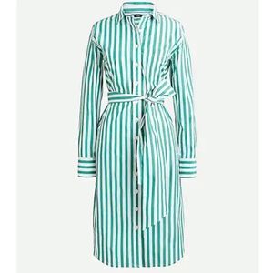 Jcrew classic stripped belted shirt dress